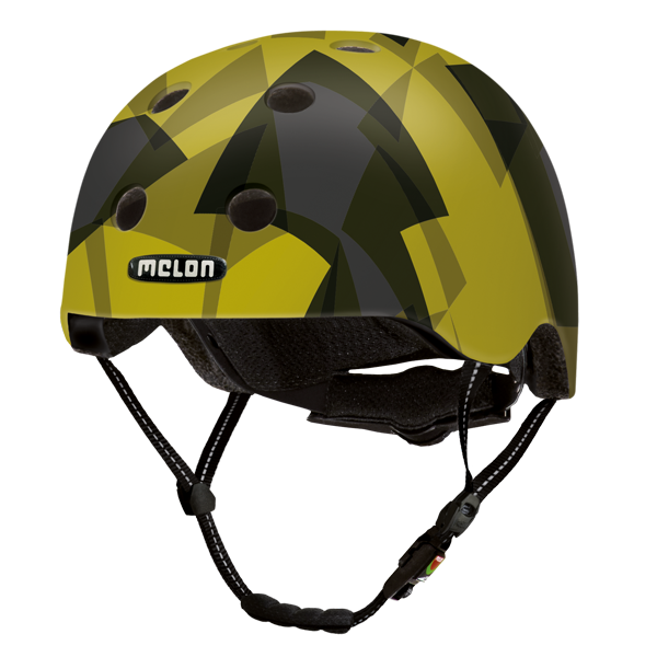 Black and Yellow Melon Bicycle Helmet "Bumblebee" featuring a mosaic pattern