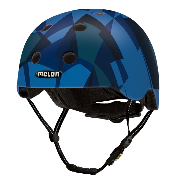 Blue Melon Bicyle Helmet featuring a mosaic design called "Frozen Lake"