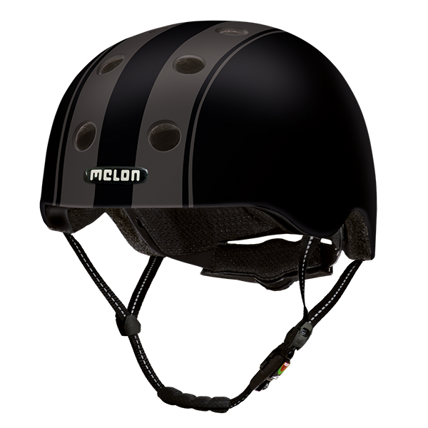 Black Melon Urban Active Helmet with dark Grey Stripes